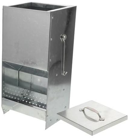 Milisten Metall-futtertrog mit Deckel und Haken Robuster Kaninchen-heufutterspender für Kleintierkäfige Platzsparender Futterautomat aus Langlebigem Metall für Hasen Frettchen und Andere