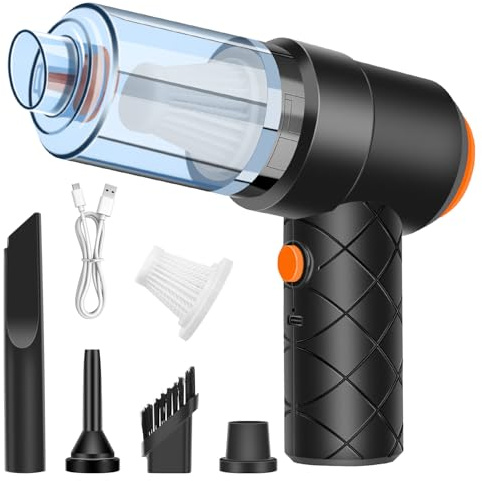 ABIULUM Mini Handheld Vacuum Cleaner, Portable Rechargeable Car Hoover | Lightweight Car Vacuum Cleaner Cordless, 4-in-1 Suction and Blower Function for Home, Car, Office, Keyboard, Pet Hair