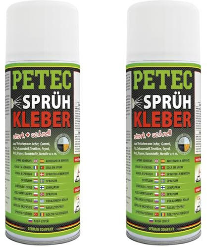 PETEC 2x 94340 Karosseriesprühkleber (400 ml) | 2x 94340, Sprühkleber, transparent