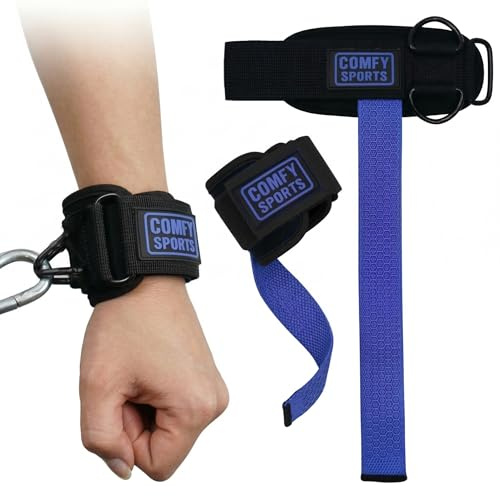 Cómodas correas de levantamiento de pesas con anillo en D con puños, correas de levantamiento gruesas y cómodas, soporte de muñeca para hombres, ajuste seguro, agarre mejorado, correas para