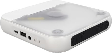 Cryfokt Reproductor de CD, Reproductor de CD Bluetooth Retro con Puerto Auxiliar de 3,5 Mm, Radio FM, Auriculares Duales y Formato Múltiple, de Compacto y Liviano para