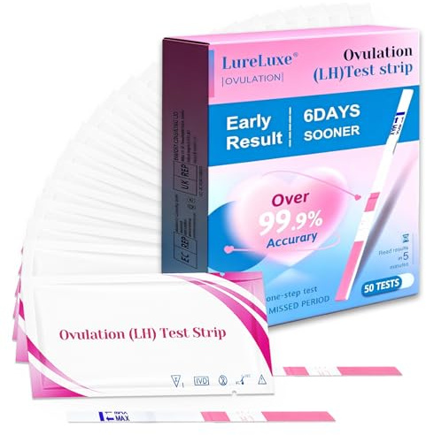 Test d'Ovulation,Sensibilité Optimale 25 miu/ml,Kit de Suivi du Cycle Femme,Tests d'Ovulation en Soutenu,Résultats Rapides et Fiables(50 comprimés)