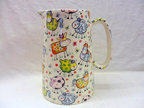 Crazy Farm 4 Pint jug Pitcher by Heron Cross Pottery.