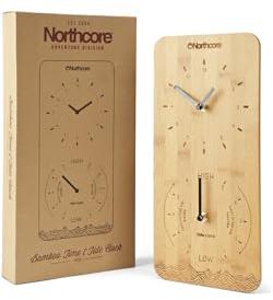 Northcore Surfing and Watersports Accessories - Wall Mounted Bamboo Time & Tide Clock