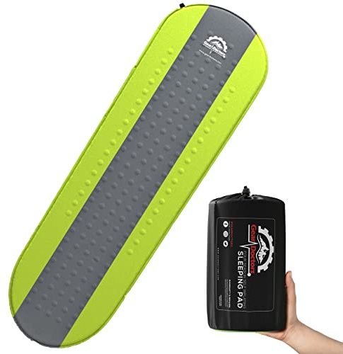 Gear Doctors selbstaufblasende Isomatte - R-Wert 4.3R - Vier-Jahreszeiten-Campingmatte– 1,5 Zoll Luftschaum-Hybrid - Matratze in Perfekter Größe für Rucksackreisen mit Isolierung für kalte Winter