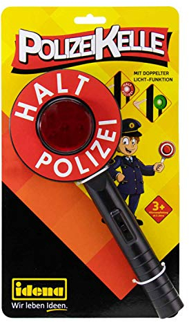Idena Cazzuola della Polizia con Funzione Luminosa in Verde e Rosso, Circa 24 cm, Adatto per Bambini dai 3 Anni in su, Multicolore, Large, 40159