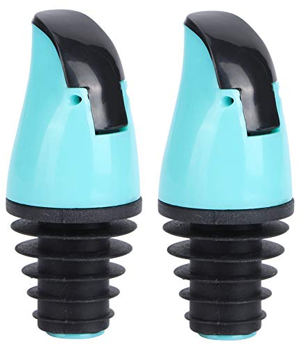 ROSEBEAR Beccuccio Olio, 2 Pezzi Beccucci Olio con Tappo, Versatore per Bottiglie in Silicone e ABS, Tappo per Beccuccio Olio, Tappo dosatore per Rum, Whisky, Bevande o aceto, Blu
