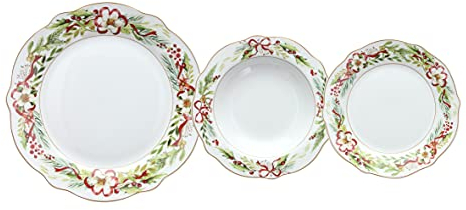 Tognana Ribbon, Servizio Piatti per 6 persone, 18 Pezzi, Porcellana, Multicolore