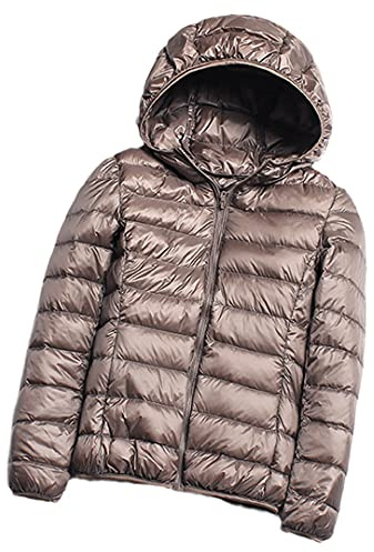 Doudoune fine en duvet de canard blanc ultra légère pour femme, camel, Large