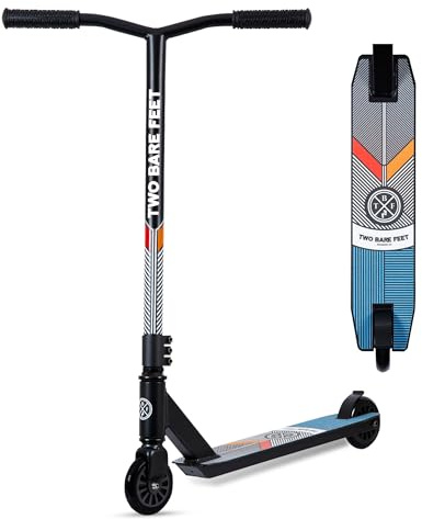 Two Bare Feet Stunt Scooter for Kids & Teens – Lightweight Pro Freestyle Scooter with 360° Spin Alloy Deck, ABEC-9 Bearings & High-Grip Wheels for Tricks & Jumps (Aztec Black)