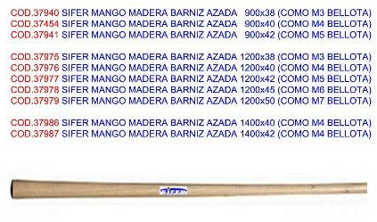SIFER mango madera barniz azada 900x40 (como m4 bellota)