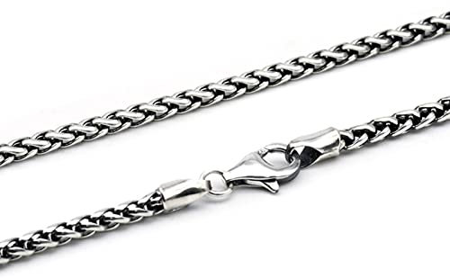 ANAZOZ Halskette Damen Silber 70 cm, Kette für Männer Ohne Anhänger Weizenkette Silber 3mm Breit