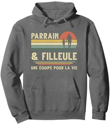 Parrain et Filleul Humour Cadeau Baptême Parrain Filleule Sweat à Capuche