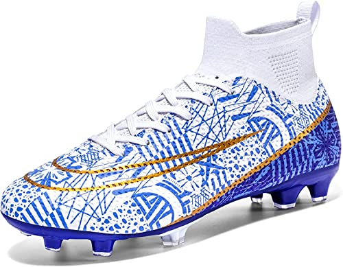 WOWEI Fotbollsskor herr fotbollsskor professionella High Top Spike Cleats pojke barn fotbollsspel skor utomhus sport träningsskor fotbollsskor sportskor, Färg 27 Rt, 39 EU