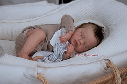 Anano Reborn Baby 50,8 cm Realistische Vollsilikonpuppe mit handverwurztem Haar und echter Babyhaut