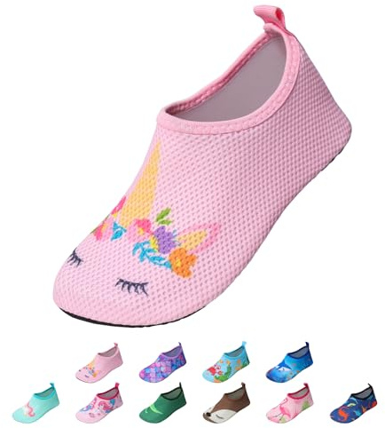 EDOTON Kids Water Shoes Quick Dry Swim Shoes Toddlers Aqua Socks Lightweight Non-Slip Beach Shoes for Beach Swimming Pool