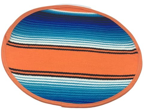Authentic Mexican Cloth Tortilla Holder Warmer Pouch. Tortillera Mexicana Microwave Oven Safe for Corn, Flour Taco, Burrito, Quesadilla, Bread, and Roti. Tortillero Mexicano (Orange)