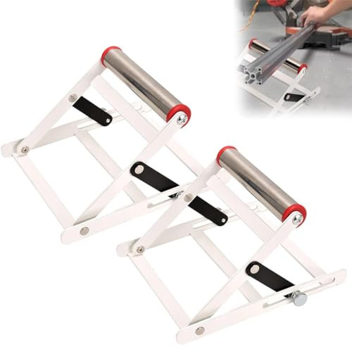 Adjustable Cutting Machine Support Frame Table Saw Stand Height Adjustable Metal Cutting Machine Work Support Stand Material Support Frame Cutting Machine Attachment (2 PCS)