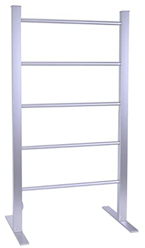 Portasciugamani riscaldato Elettrico da Terra, Portasciugamani Scaldasalviette Stendino 5 Barre Scaldasalviette in Lega di Alluminio con Interruttore On/Off Impermeabile, Efficienza Energetica 100W (