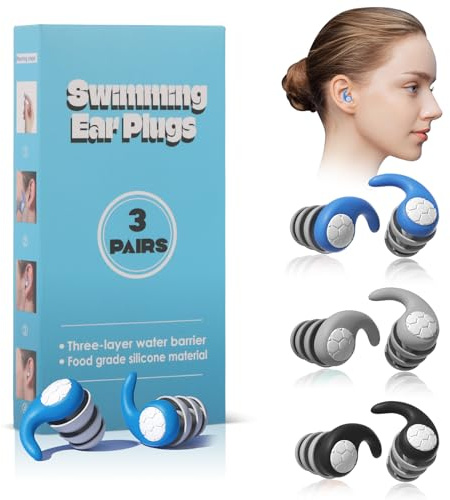 Wiederverwendbare Silikon‑Ohrstöpsel für Erwachsene – 3er Set, wasserdicht & ergonomisch – ideal für Schwimmen, Surfen, Duschen & Schnorcheln