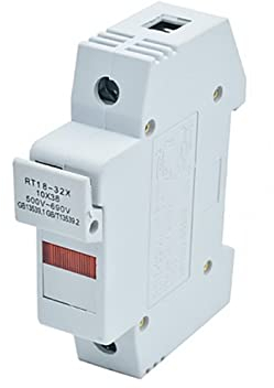 1 Satz Sicherungshalterbasis Flink Keramik RT18-32X mit LCD-LED-Lichtanzug for 10x38 RO15 RS15 DIN-Schienenmontage(Color:2a)