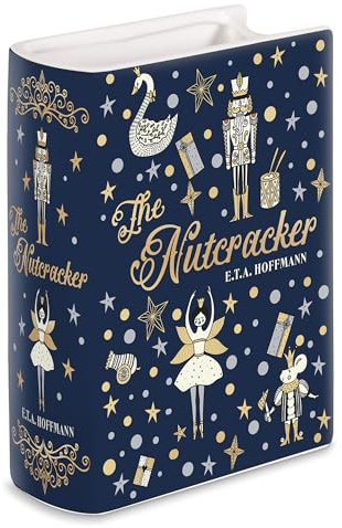 Steel Mill & Co Originelle kleine Buchförmige dekorative Vase, Keramikvasen für Heimdekoration, niedliche Weihnachts-Bücherregal-Dekoration, einzigartige Vase für Buchliebhaber, Nussknacker