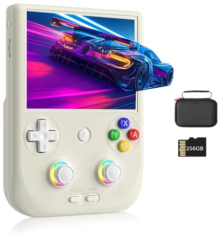 NULA RG406V Retro Handheld Spielekonsole, mit 256G TF-Karte 9000+Spiele 4-Zoll-IPS-Touchscreen Android 13 Videospiel-Player, Hall-Joystick RGB-Beleuchtung, 5500 mAh WiFi & Bluetooth