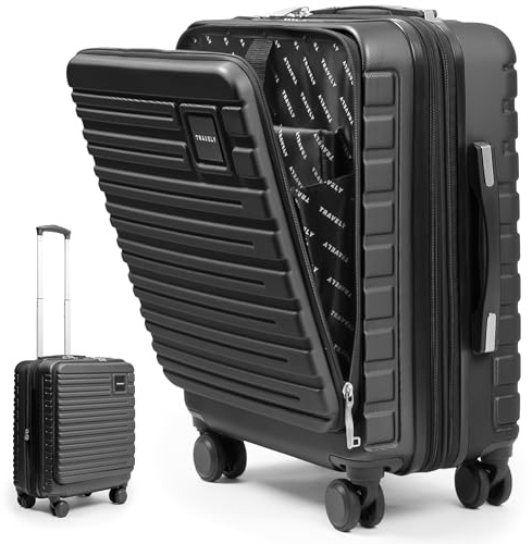 Travely Premium Handgepäck 55x40x23cm erweiterbar, passend für Lufthansa, Eurowings und co. I 41L - 50L Handgepäck mit sanften Rollen und praktischem TSA Schloss, Reise