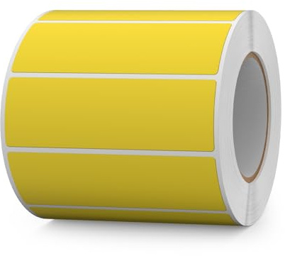 FINDAT 1000 Stück, Gelb Rechteckig Aufkleber 76 x 25 mm Selbstklebend | Klebeetiketten, Vinyle, wasserfest, beschreibbar. Für Büro, Schule, Lagerregale, Umzug & Beschriftung
