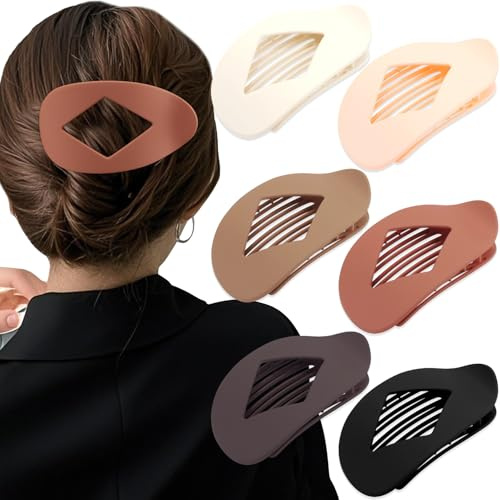 Atoden Large Flat Hair Claw Clips for Thick Medium Thin Hair