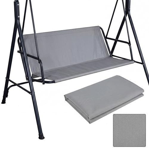 Replacement Garden Swing Seat Cover, Swing Seat Parts for Garden Swing Chair, 600D Thickened Oxford Fabric Garden Swing Chair Cover for Outdoor Bench Patio Swing Chair Grey(127cm*48cm*52cm)