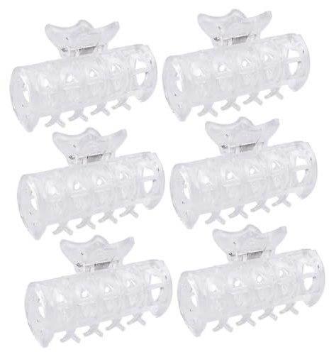 Mikinona 6Stücke Heißwickler Clips Rutschfeste Haarroller Klammern für Langlebiges Haarstyling für Damen und Herren Friseur Zubehör