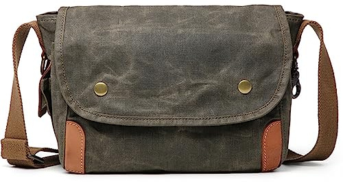 WAOYANM Herren Umhängetasche Aus Vintage Outdoor Travel Canvas Schultertasche Kuriertasche Multi Pocket Laptop Tasche Work Business Messenger Bag Satchel Seitenbeutel