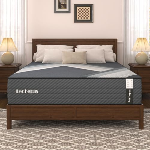 Lechepussleep Queen Mattress 10 Inch,Lechepus 5-Zone Medium Firm Mattress with Lumbar & Shoulder Support, Hybrid for Pressure Relief,Edge Support & Motion Isolation, Fiberglass Free & CertiPUR-US