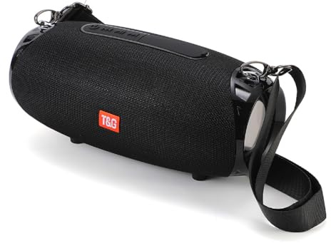 T&G Enceinte Bluetooth Portable TG534, Double Haut-Parleur 30W, Audio Haute résolution TWS, Carte TF/USB, Micro intégré, Cordon, étanche pour extérieur et Voyage