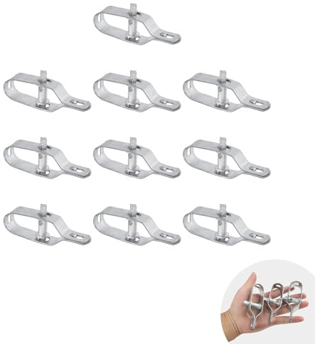 10 Piezas de Tensores de Alambre Galvanizado, Tensor de Alambre para Valla Eléctrica, Tensores para Malla de Alambre, Tensor Cuerda Tendedero y Ajustadores de Cable Acero (Plateado)