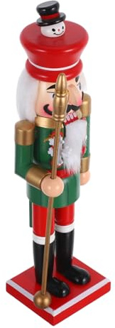 DIKACA Cascanueces de Madera Soldado Decoración Navideña Pintada Mano Figura Artesanal para Hogar Mesa y Fiesta