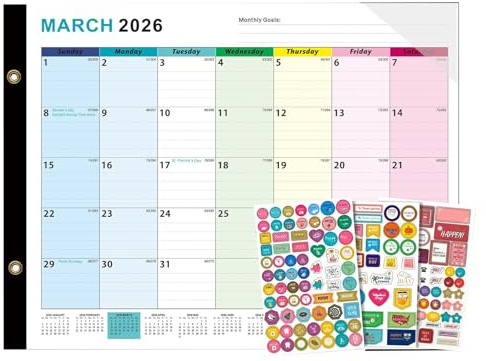 Calendario Cancellabile a Secco da Grande Organizer Mensile Riutilizzabile