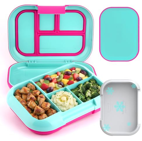 TMillions Fiambrera a prueba de fugas caja Bento de 4 compartimentos con paquete de hielo integrado capacidad de 3.3 tazas sin PFAS y BPA apta para microondas y lavavajillas tamaño ideal