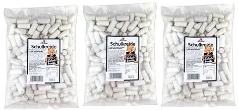3 Beutel Rexim Schulkreide weiß dragiertes Lakritz Konfekt a 650g + Space Keks gratis a 45 g von Onlineshop Bormann