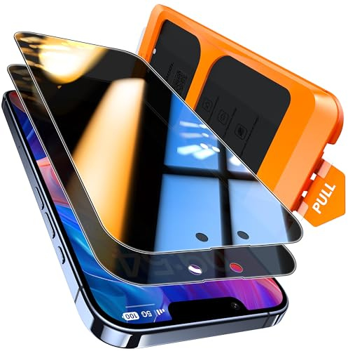 TOCOL für iPhone 13 Pro für Panzerglas Sichtschutz, Einfache Montage | Full Screen, 25° Anti-Spy, 9H Militärschutz Stoßfest Kratzfest Haltbarkeit, Anti-Fingerabdruck, Kompatibel mit Hülle, 2 Stück