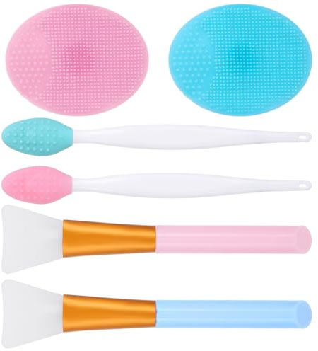 Qianyu Cepillo exfoliante facial de silicona, masajeador de labios, almohadilla de lavado suave para limpieza facial, cepillo de mano para máscara facial, exfoliante de puntos negros, herramienta para