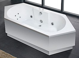 Jet-Line |Luxus Indoor Whirlpool | Pool mit Massagefunktion, LED-Beleuchtung | Entspannung für Zuhause | Maße 2099x805 | Eckbadewanne