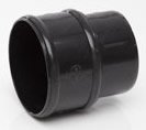 POLYPIPE RR125 Black Pipe Connector for Round Gutter Downpipe 68mm