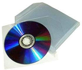 200 CD/DVD - Hüllen mit Klappenverschluss, aus farblosem Kunststoff