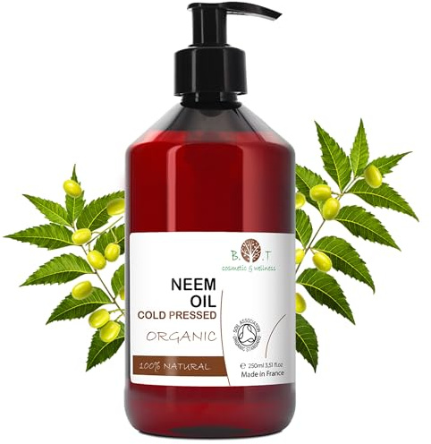 Organic Virgin Neem Oil Cold Pressed 100% Pure 8.8 Fl oz Natural Undiluted Carrier Oil Skin Care Plant Care Insect Repellent Garden Spray Hair Oil 1:20 Dilution (5ml / liter)