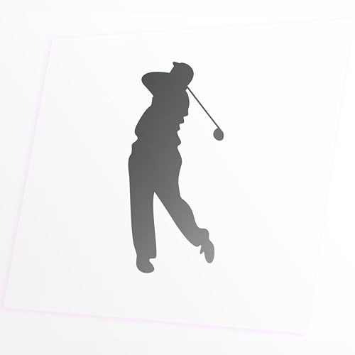 JINTORA - Autoaufkleber Tuning - Golfer - Golf Sport - 71mm x139mm - Auto Aufkleber - Bus - Fenster - Heckscheibe - Camper - wetterfest - Outdoor Sticker Auto Deko LKW - Tuning Selbstklebend - Silber
