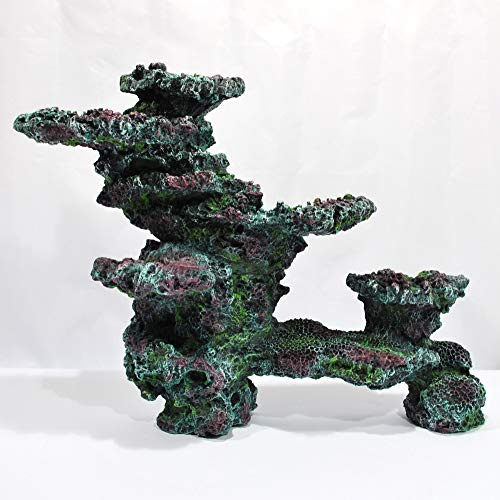 3D Riffgestein 59 x15 x45 cm,Aquarium Meerwasser Deko, Felsen Nachbildung