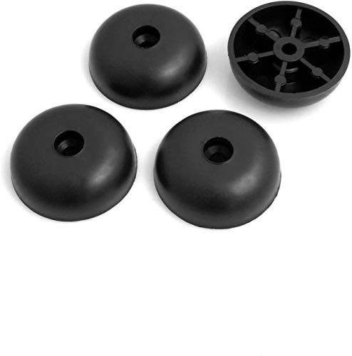 Design61 4er Set Kunststoff-Möbelgleiter Möbeluntersetzer Sofa Sessel zum Anschrauben Ø 45 x H 20 mm schwarz