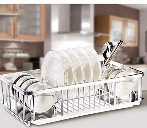 WXJLYZRCXK Portaoetti da Cucina Spazio Scodella in Alluminio Scaffale Scolapiatti Piatti Bacchette Telaio Piatto Forniture da Cucina Ciotole Scaffale 50,5 * 28 * 14,6 cm Multiuso,50,5 * 28 * 14,6 cm,